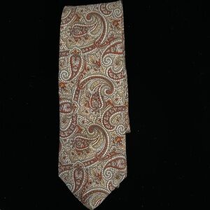 Givenchy Brown and Cream Paisley Silk Tie